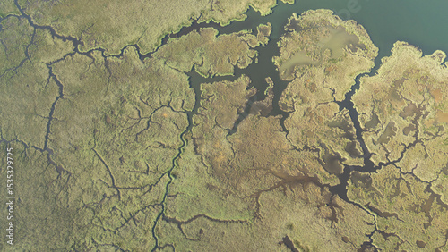 Fototapeta Naklejka Na Ścianę i Meble -  Aerial drone view of Dalyan delta and Iztuzu beach. Turkey. 