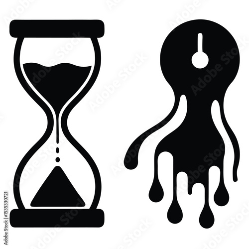 Time Management Hourglass and Melting Clock Design Concept