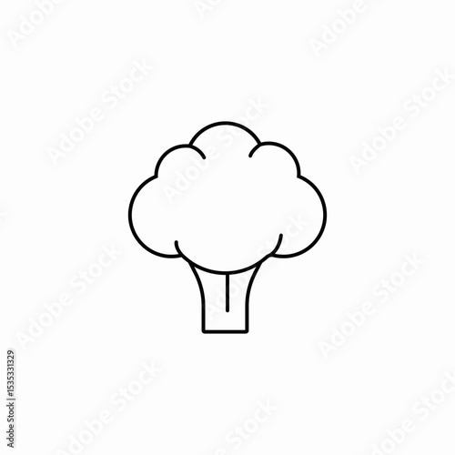 broccoli floret vegetable icon sign vector