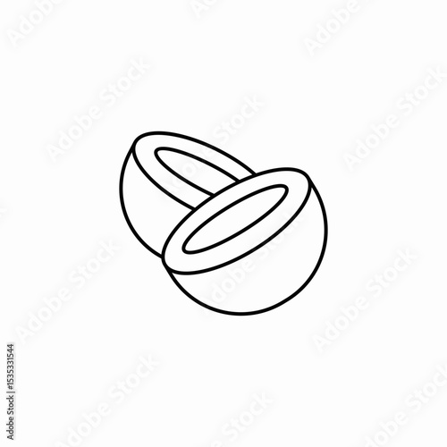 coconut fruit exotic icon sign vector