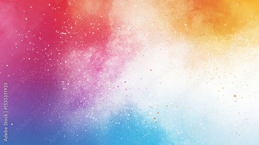 Obraz premium A vibrant, multicolored abstract background with speckled particles.