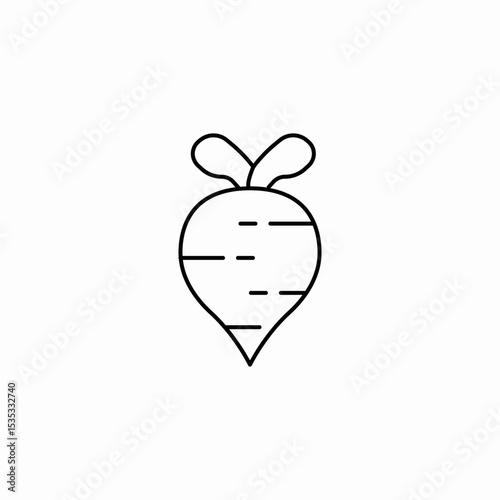 radish root vegetable icon sign vector