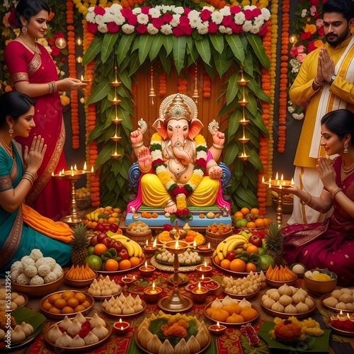 Traditional Vinayagar Chaturthi Festival Celebration Photo