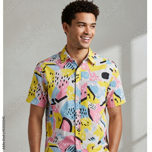 Wallpaper Mural yellow blue men's shirt style fashion cool apparel clothes	 Torontodigital.ca