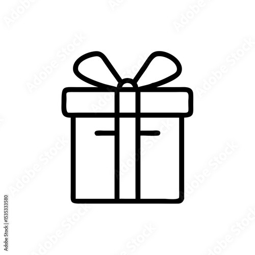 Vector illustration of a neatly wrapped gift box with a bow, representing joy and celebration, minimalist design, copy space