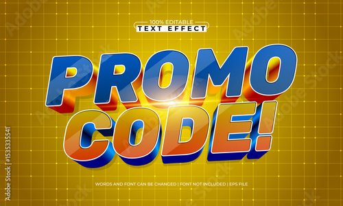 promo code editable text effect with a discount and promo text style