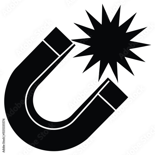 Powerful Magnetism Exploding Energy and Magnetic Force Illustration