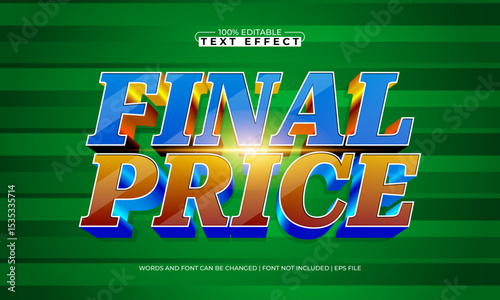 final price editable text effect with a discount and promo text style