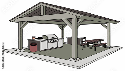 The pavilion also has a large modern grill area for public use with all necessary cooking tools and utensils provided.  