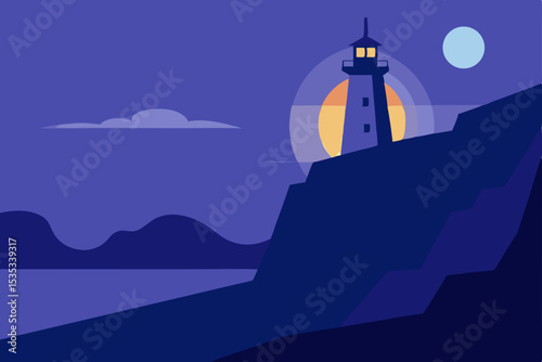 lighthouse in the night
