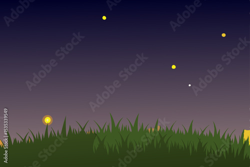 night landscape with moon