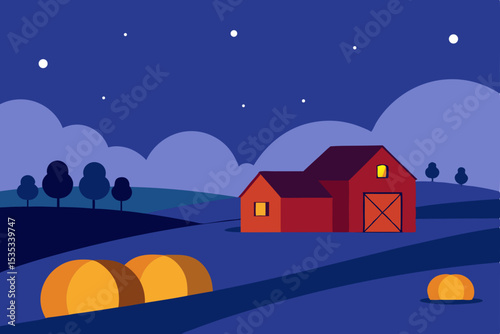 winter landscape with houses