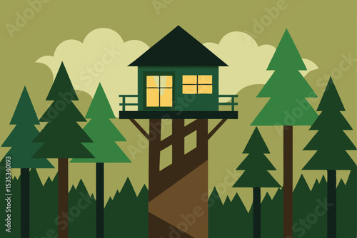 Secluded Treetop Cabin Escape A Peaceful Retreat in the Woods