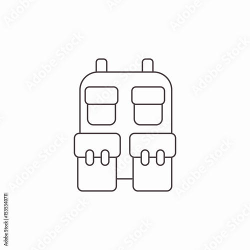 military vest backpack icon sign vector