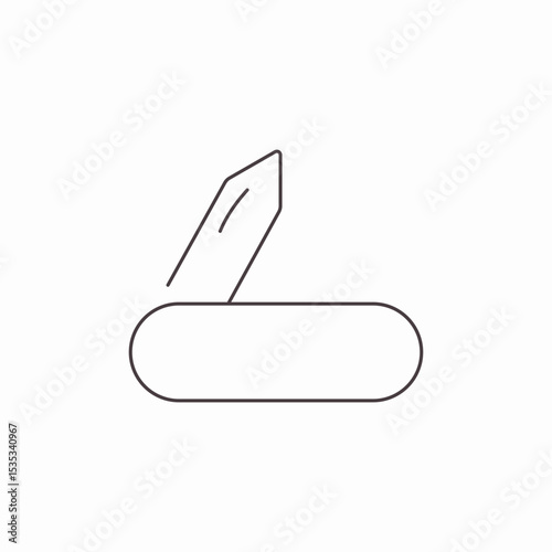 open folding knife icon sign vector