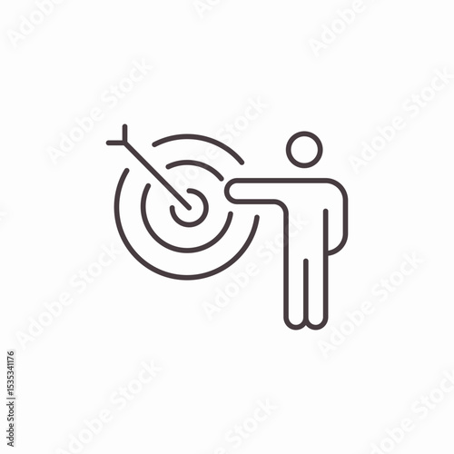person hitting target icon sign vector