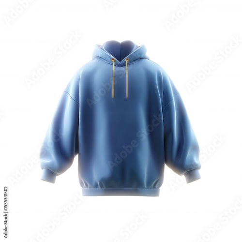Stylish blue hoodie with a relaxed fit, featuring a drawstring hood. Perfect for casual wear and layering.