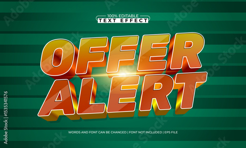 offer alert editable text effect with a discount and promo text style