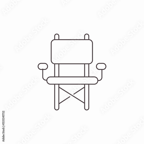 portable camping chair icon sign vector