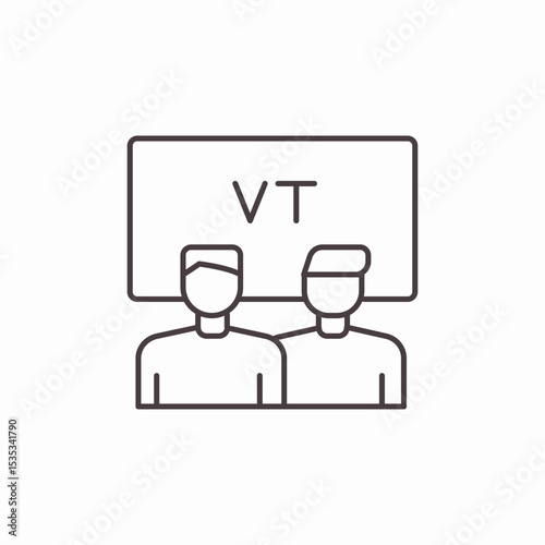 presentation two people icon sign vector