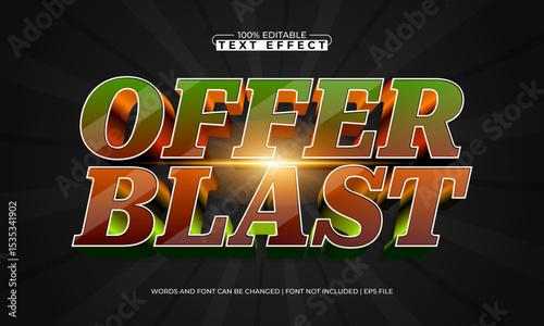 offer blast editable text effect with a discount and promo text style