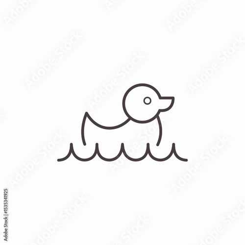 rubber duck floating icon sign vector
