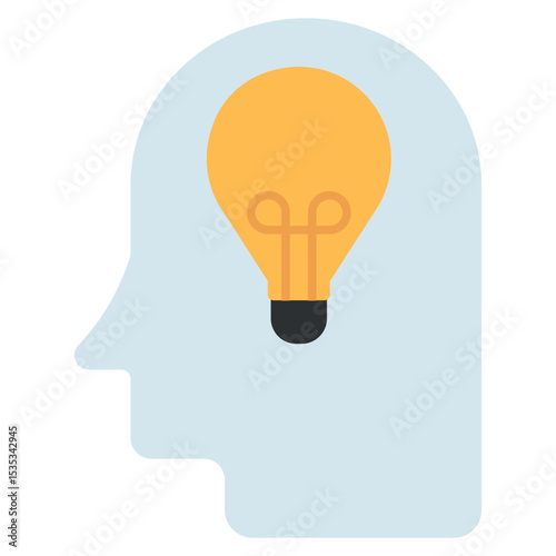 Creative Mind Idea Bulb Concept Brainstorming Innovation Inspiration Thinking Solution Flat Vector Illustration