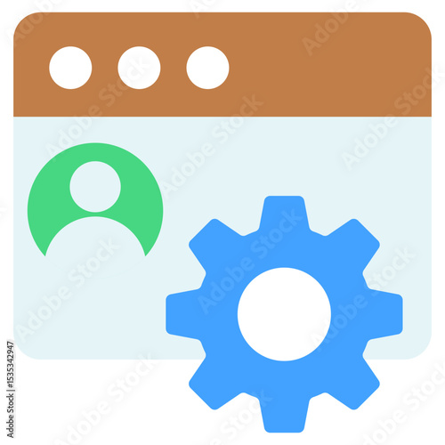 Website Profile Setting User Account Configuration Interface Flat Design Style Vector Icon