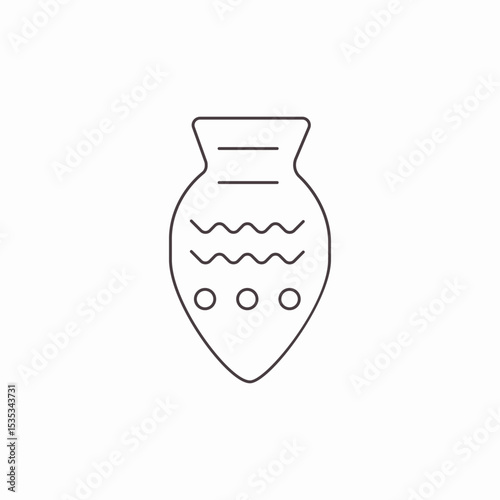 vase with wavy lines icon sign vector