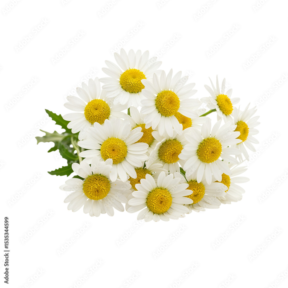 Fototapeta premium Daisy flower bouquet isolated on transparent background