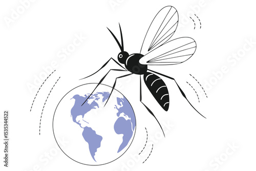 World mosquito day awareness illustration featuring mosquito and relevant graphics for august 2nd