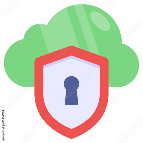 Secure Cloud Computing Illustration with Padlock Shield for Data Protection and Network Security