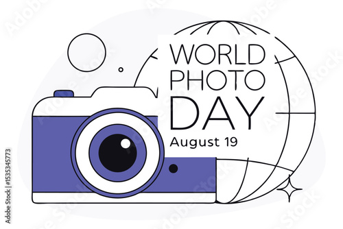 World photography day august 19 holiday celebration design graphic