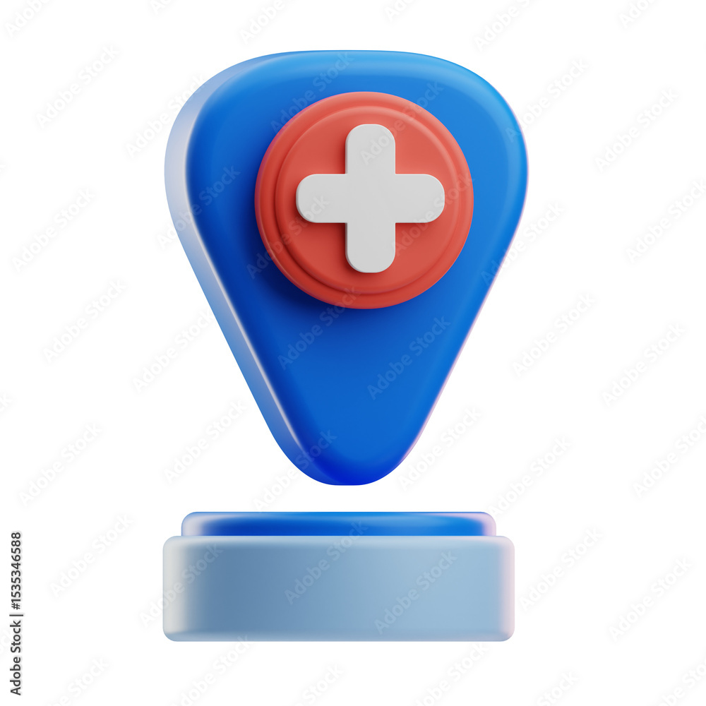 Obraz premium Medical Location Pin Icon