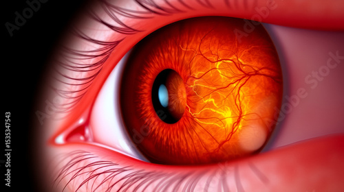 Diabetic retinopathy, ophthalmoscopic diagnosis, illustration