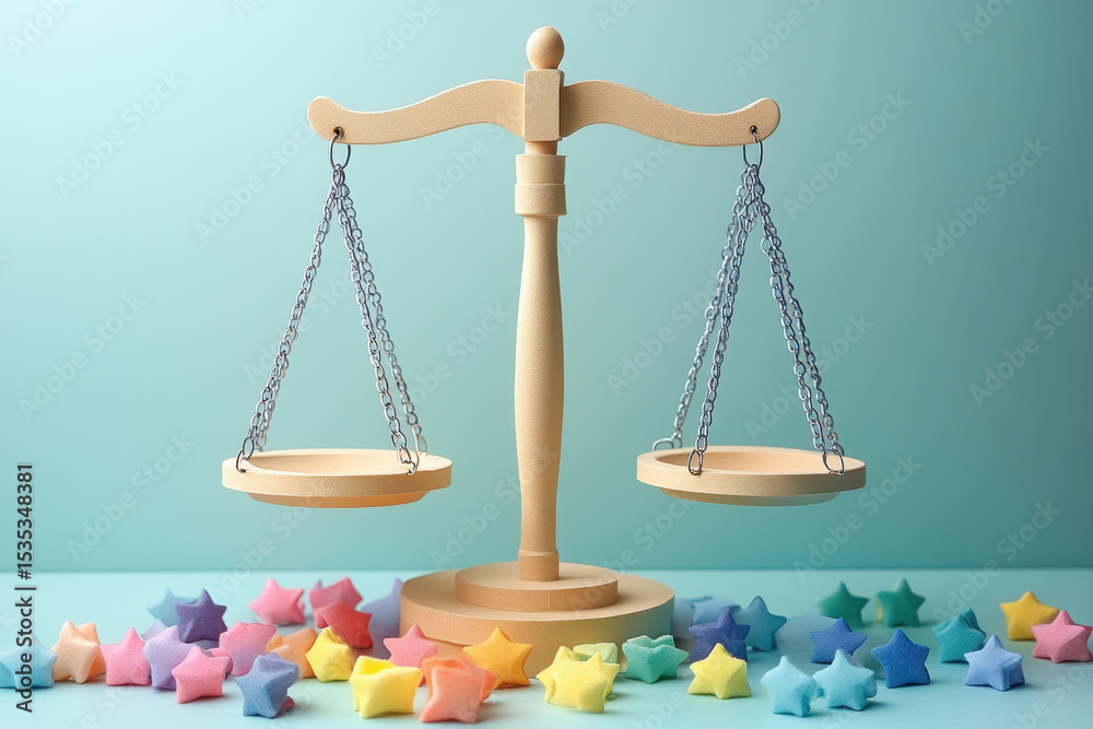 custom made wallpaper toronto digitalWooden balance scale surrounded by stars.