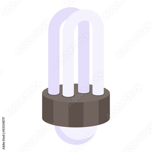 Energy Efficient Compact Fluorescent Light Bulb Illustration for Eco Friendly Lighting Technology