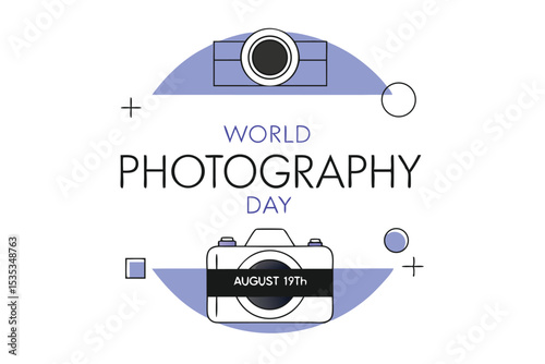 World photography day august 19th celebration vector illustration