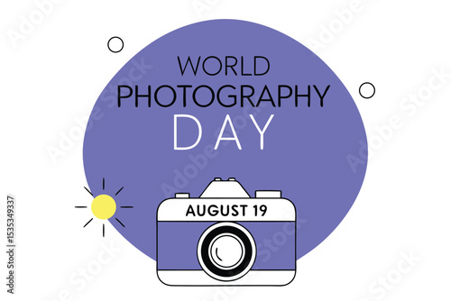 World photography day august 19th celebration design illustration