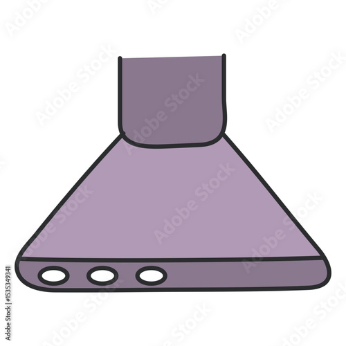 Isolated Purple Kitchen Exhaust Hood Illustration Clean Kitchen Appliance Ventilation System Home Improvement Concept Modern Cooking Equipment