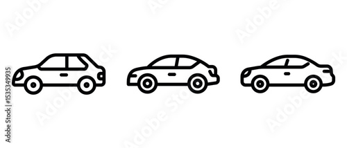 car outline or line icon design bundle.