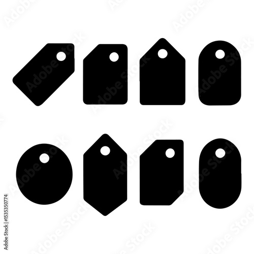 Versatile Tag Collection: A set of diverse and versatile tags, ready for various purposes, each with a unique design, offering creative options for labeling and organizing. 