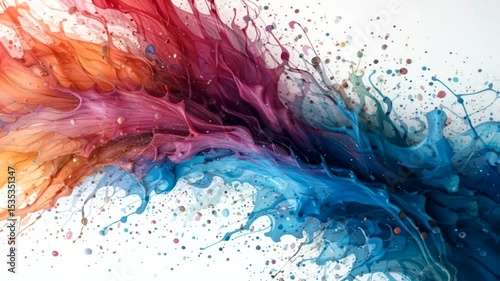 Flying Abstract Watercolor Emotions in Motion Loop