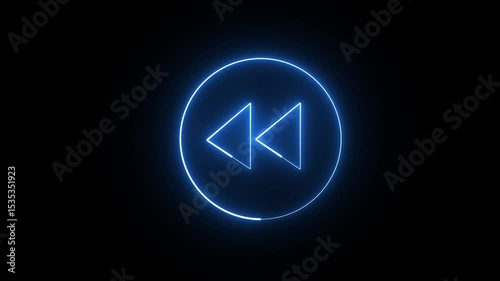Simple rewind button animation with smooth motion on a black background.