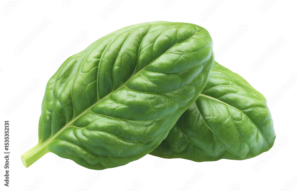 Obraz premium Fresh vibrant spinach leaves isolated on white