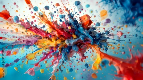 Surreal Flying Abstract Paint Fragments - Motion Loop