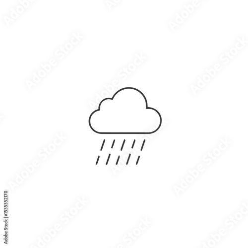 Simple illustration of a cloud with rain in minimalist style  