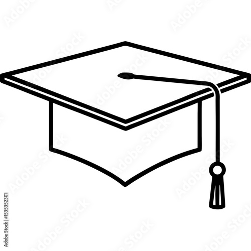 Graduation Cap Vector | Generative AI and Linocut Silhouette Design for Education & Celebration