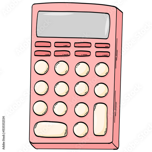 Hand drawn calculator svg doodle, cartoon element for school stickers, prints, cards, posters, banners decor