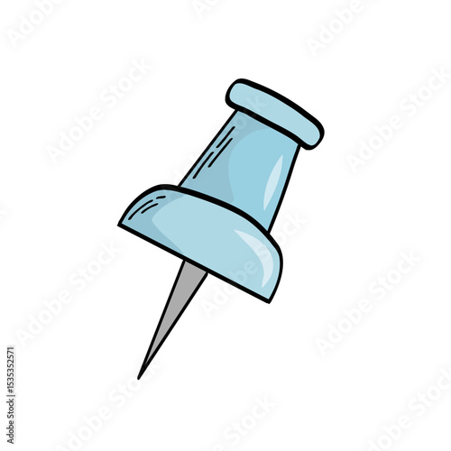 Hand drawn push pin school supply, stationery svg doodle, cartoon element for school stickers, prints, cards, posters, banners decor